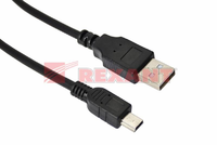 Шнур USB A(штекер) - Mini 5pin USB B(штекер) 5 мм Rexant, черный, 3 м