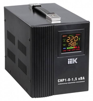 Стабилизатор напряжения однофазный 1500 ВА Uвх=(140-270 В), точность +-8% переносной релейный IEK СНР1-0-1,5 кВА